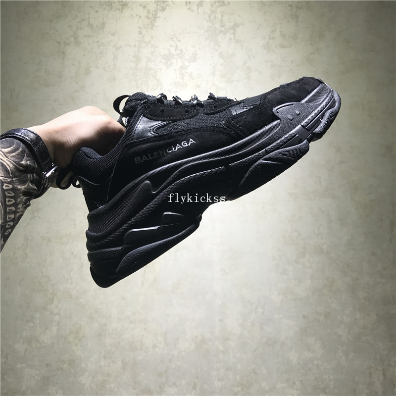 Balenciaga 2017 Fall Winter Triple-S Sneakers All Black